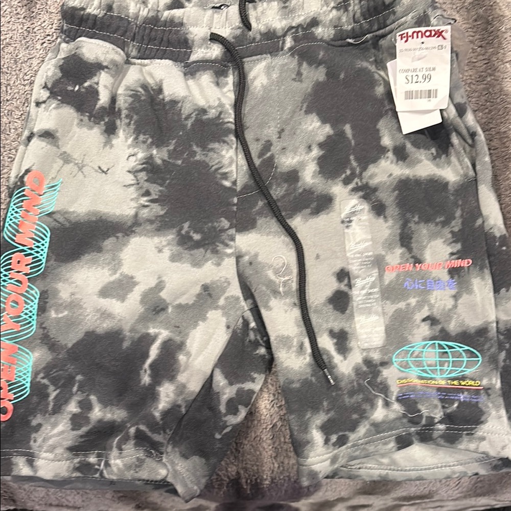 Gray Tie-Dye Men's Shorts